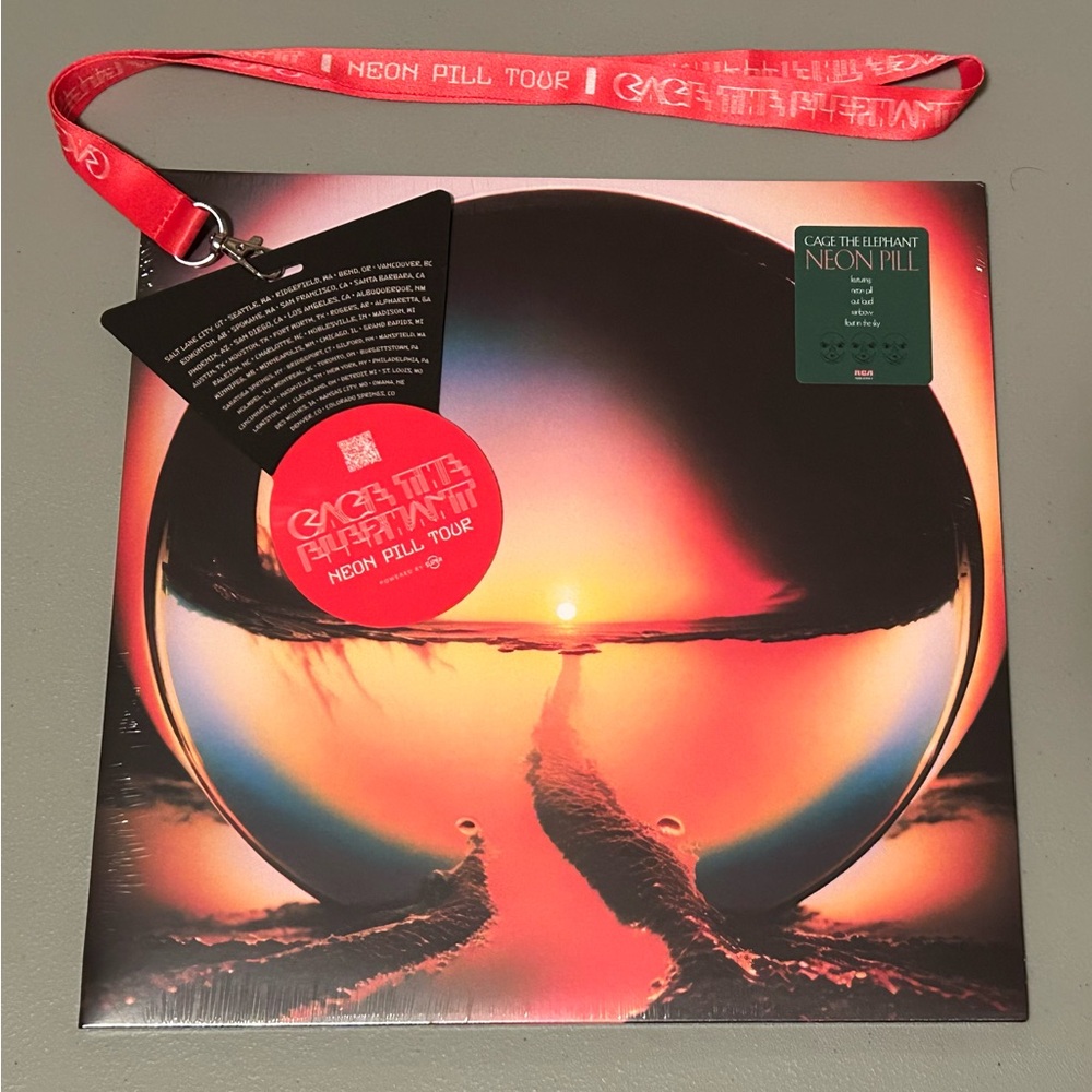 NEW! Limited Edition Tour VIP Cage The Elephant “Neon Pill” Gold Vinyl Bundle